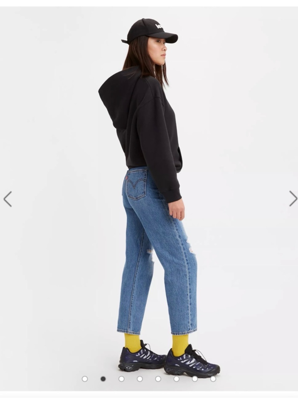 Levi's Cropped Distressed Straight Jeans in Light Blue - Picture 3 of 7